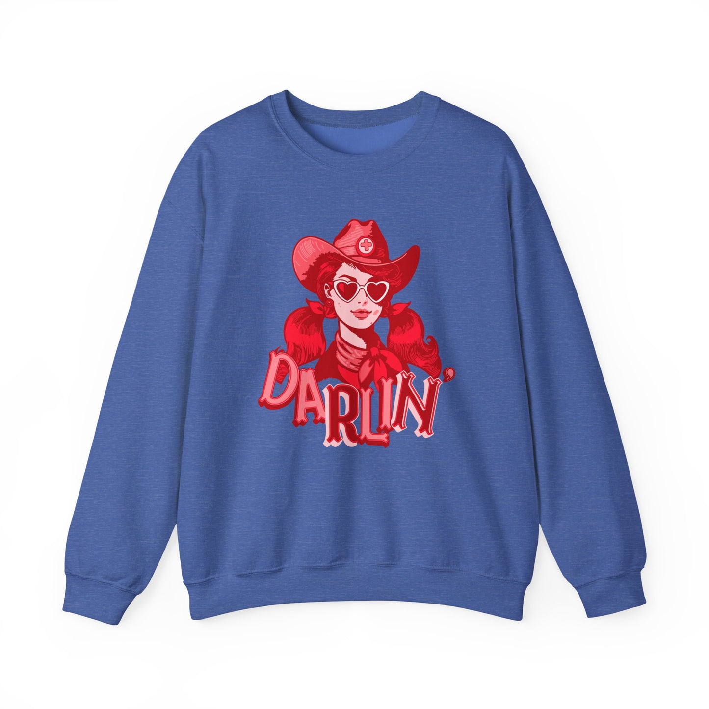 Darlin RN Sweatshirt , Cowgirl Nurse Style with a Heart,  Western Cowgirl Nurse Style, Funny RN Gift,  Apparel for Healthcare Professionals