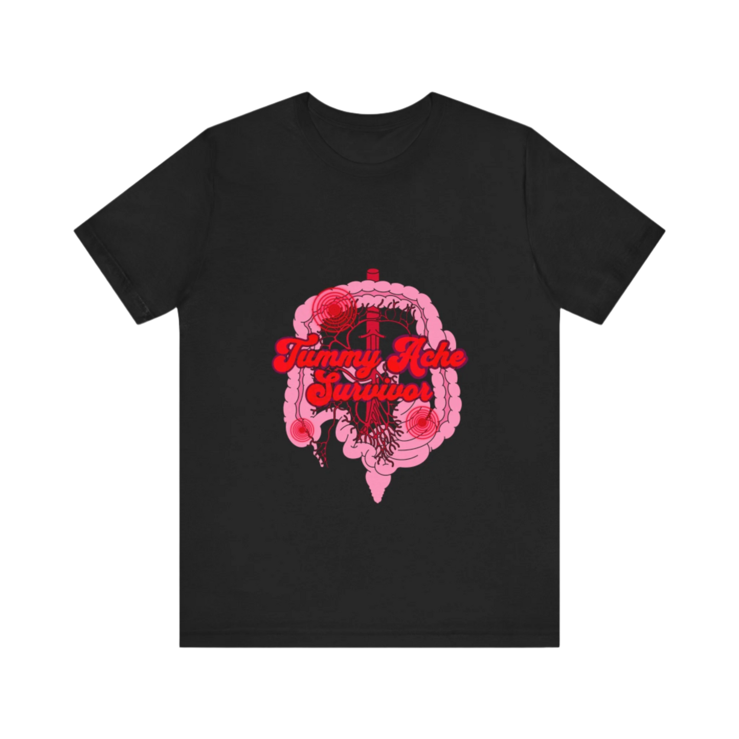 Tummy Ache Survivor Shirt, Funny Gut Health, Digestive System, GI Nurse, Stomach Pain Humor, Medical, IBS, Healthcare Gift Tee