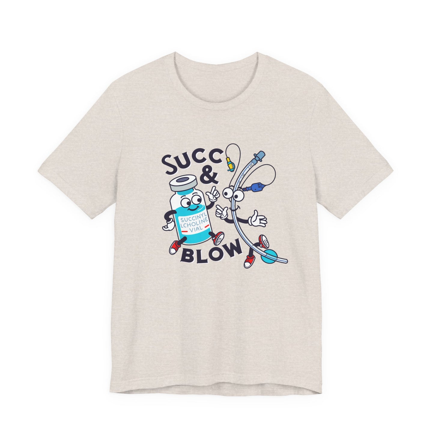 Succ & Blow T-Shirt, Funny ICU Nurse and Anesthesia Humor, Succinylcholine, ET Tube Design, Respiratory, Intubation Nurse Tee