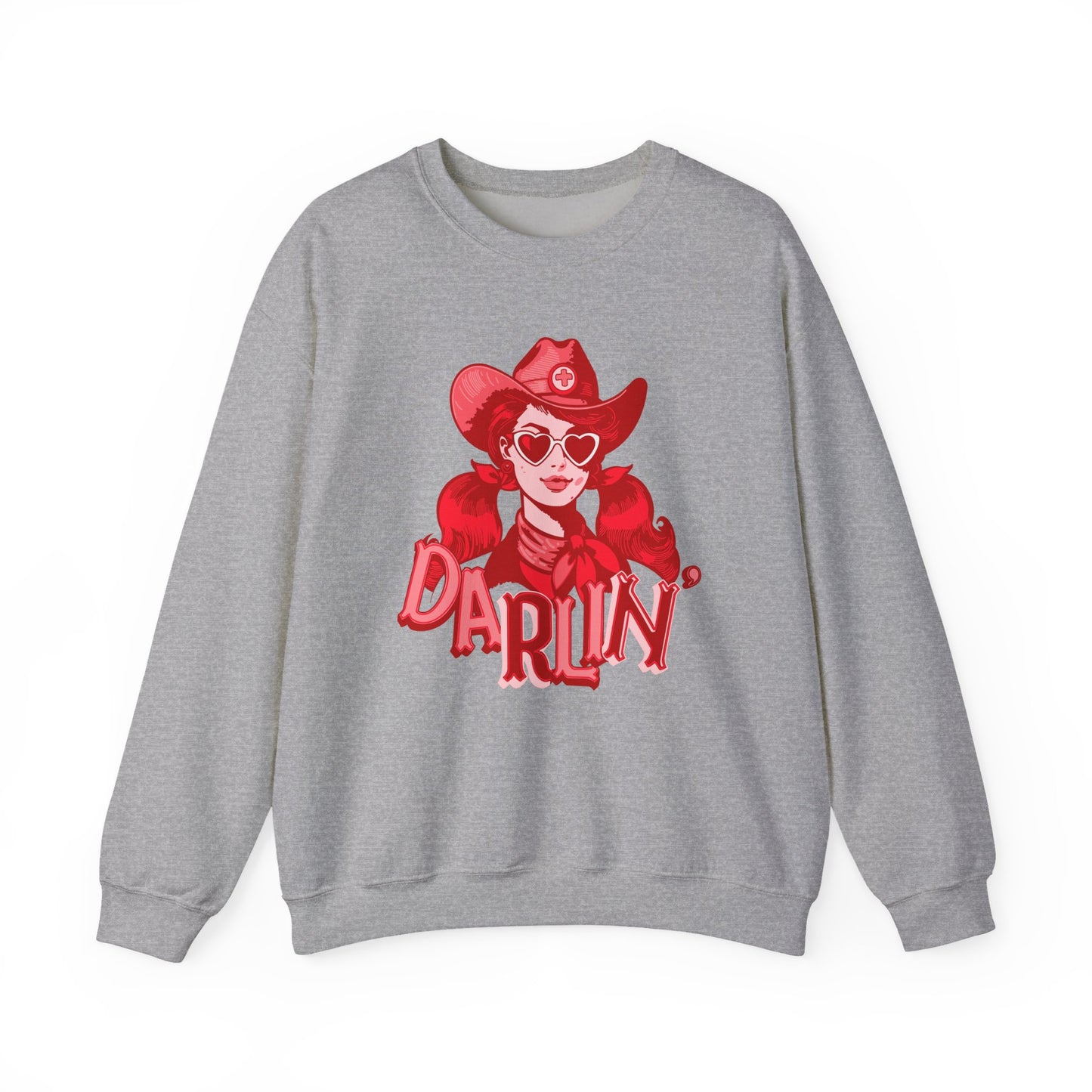 Darlin RN Sweatshirt , Cowgirl Nurse Style with a Heart,  Western Cowgirl Nurse Style, Funny RN Gift,  Apparel for Healthcare Professionals