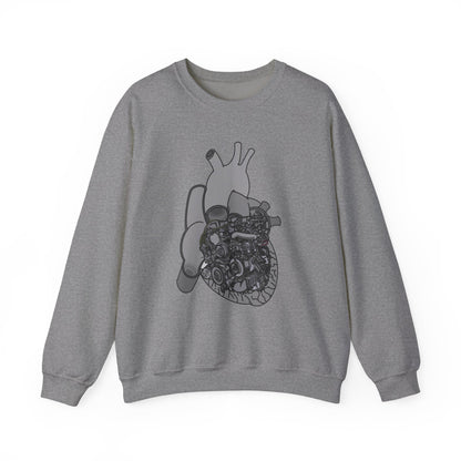 Valves and Ventricles Sweatshirt , Heart Meets Engine Design, Great Gift For Nurses, Cardiologists, Mechanics