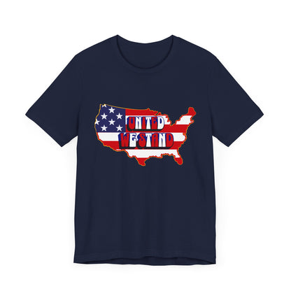 United We Stand T-Shirt - Patriotic USA Map Design