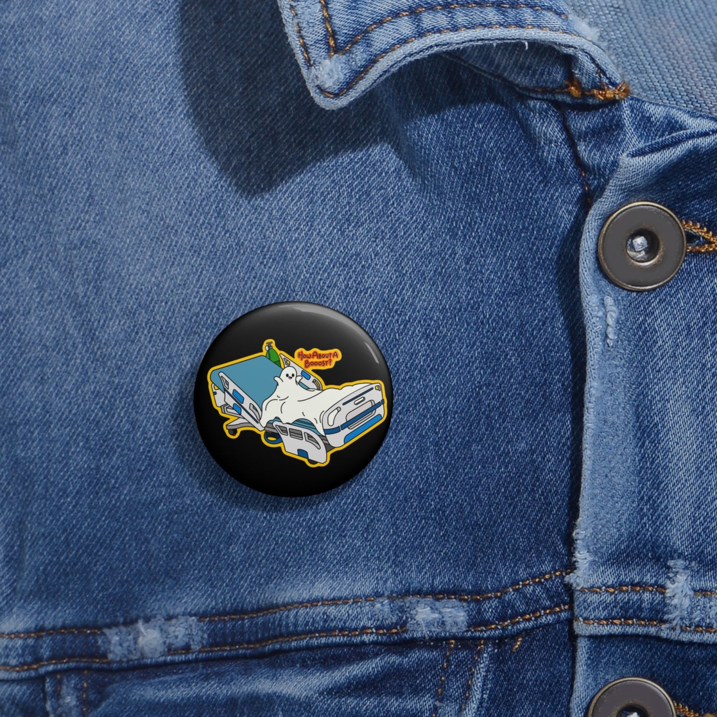 How About A Booost Button, Playful Ghostly Pin for Healthcare Workers, Spooky Halloween Nursing Button Pin, Great Gift for Nurses