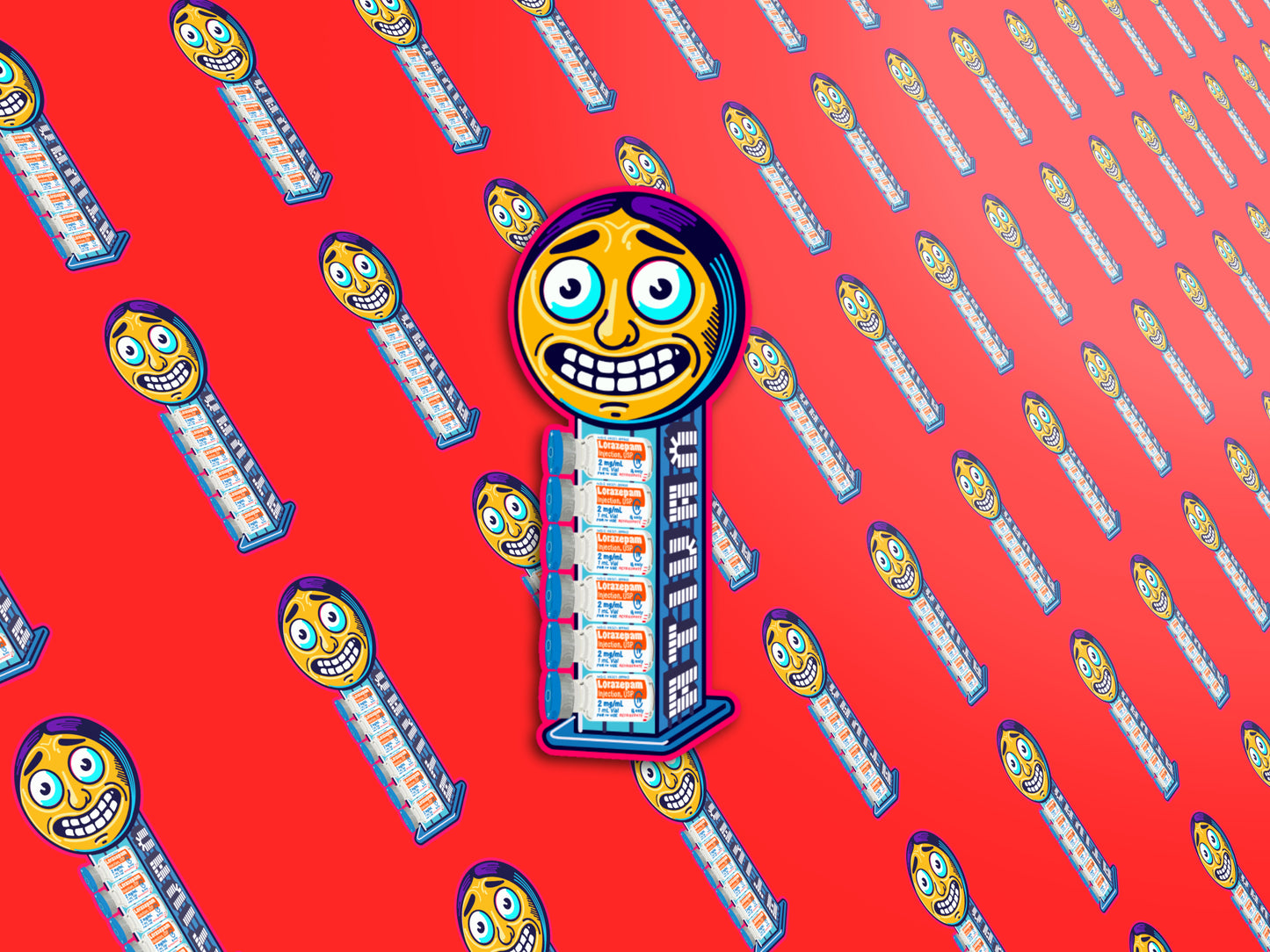 Chill Dispenser Sticker, Ativan Vial Humor