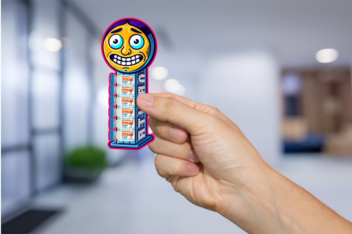 Chill Dispenser Sticker, Ativan Vial Humor