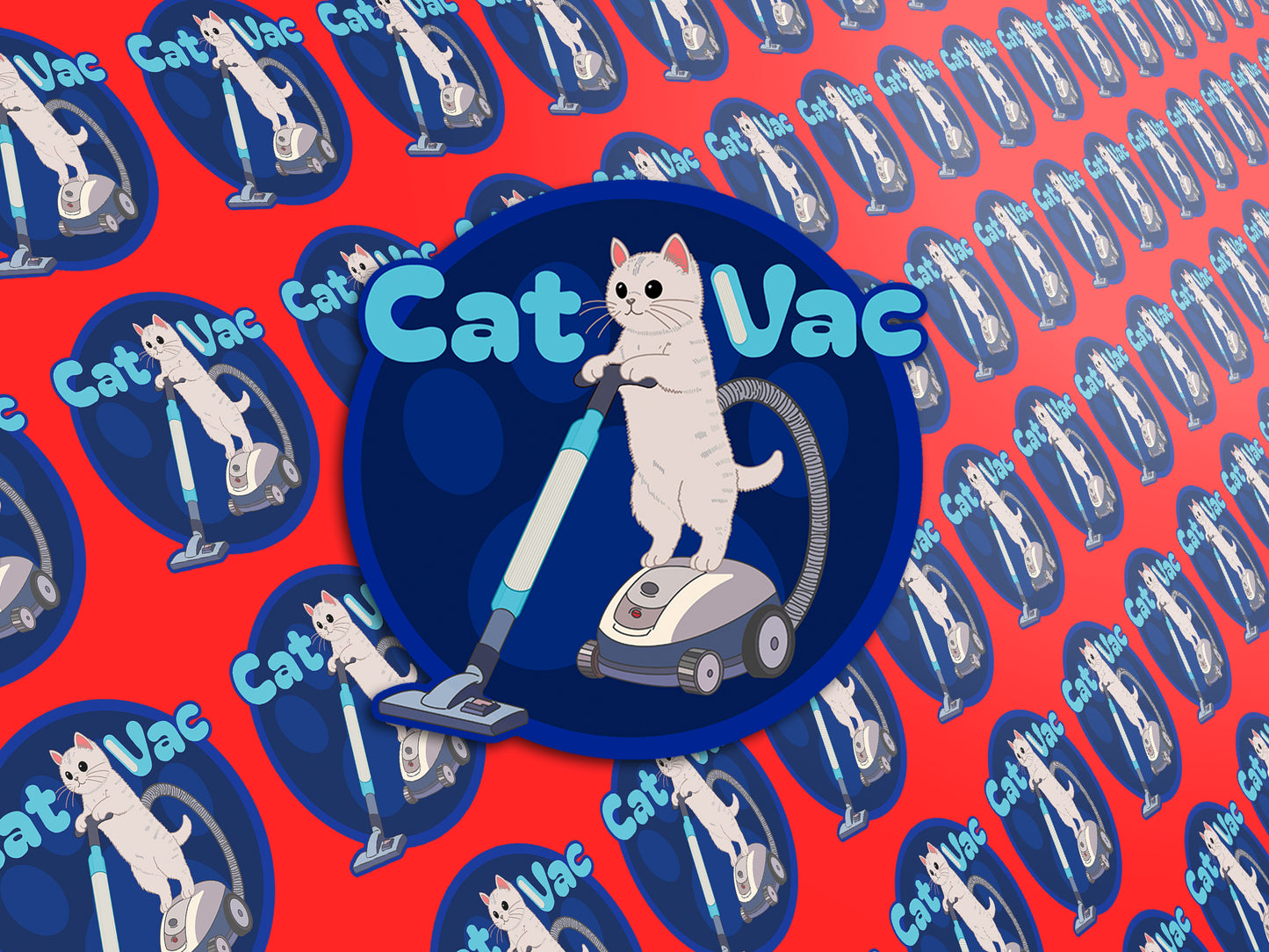 Cat Vac Sticker, Funny PureWick Sticker