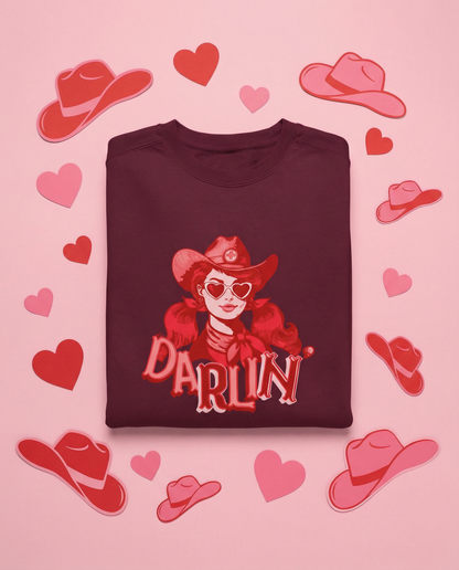 Darlin RN Sweatshirt, Cowgirl Nurse Style with Heart