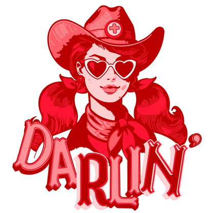 Darlin RN Sweatshirt, Cowgirl Nurse Style with Heart