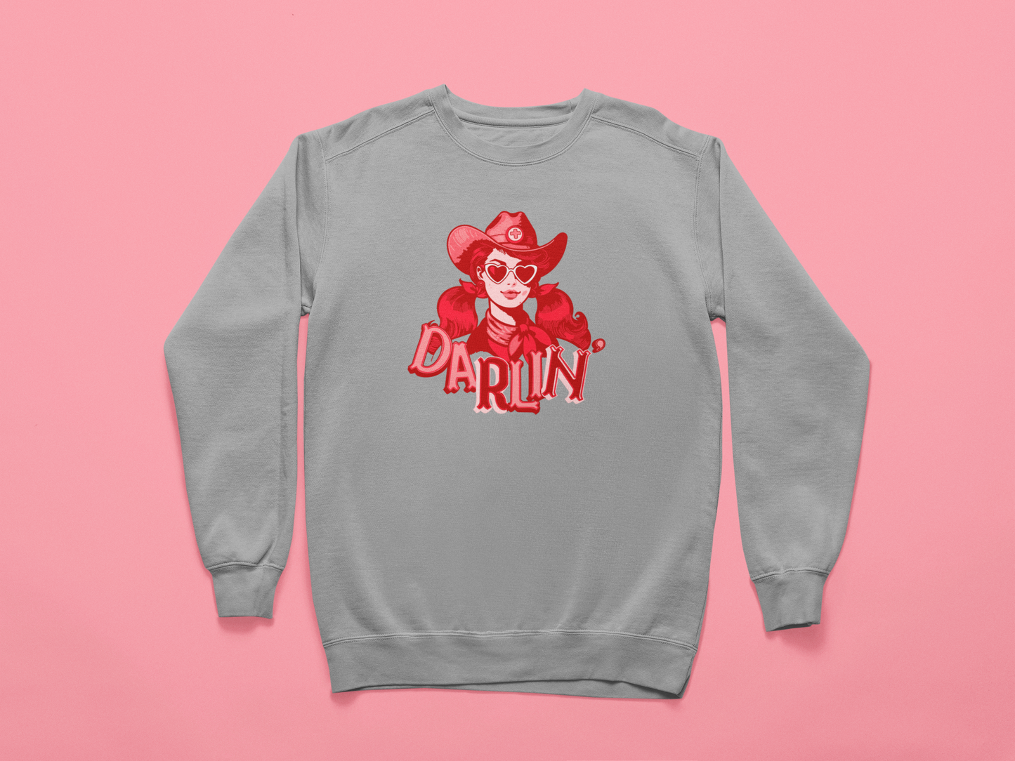 Darlin RN Sweatshirt, Cowgirl Nurse Style with Heart