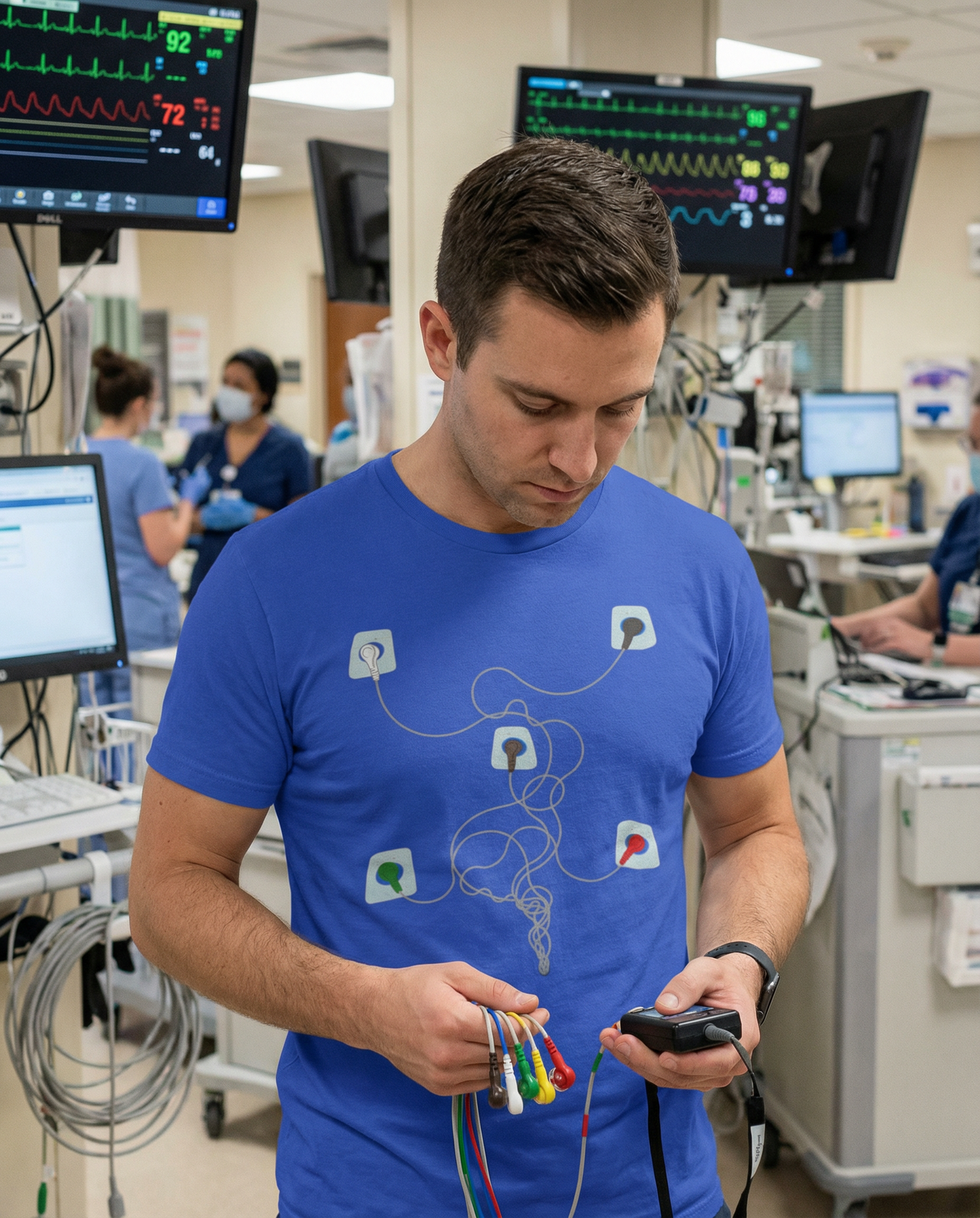 EKG Dots and Leads Tele Shirt