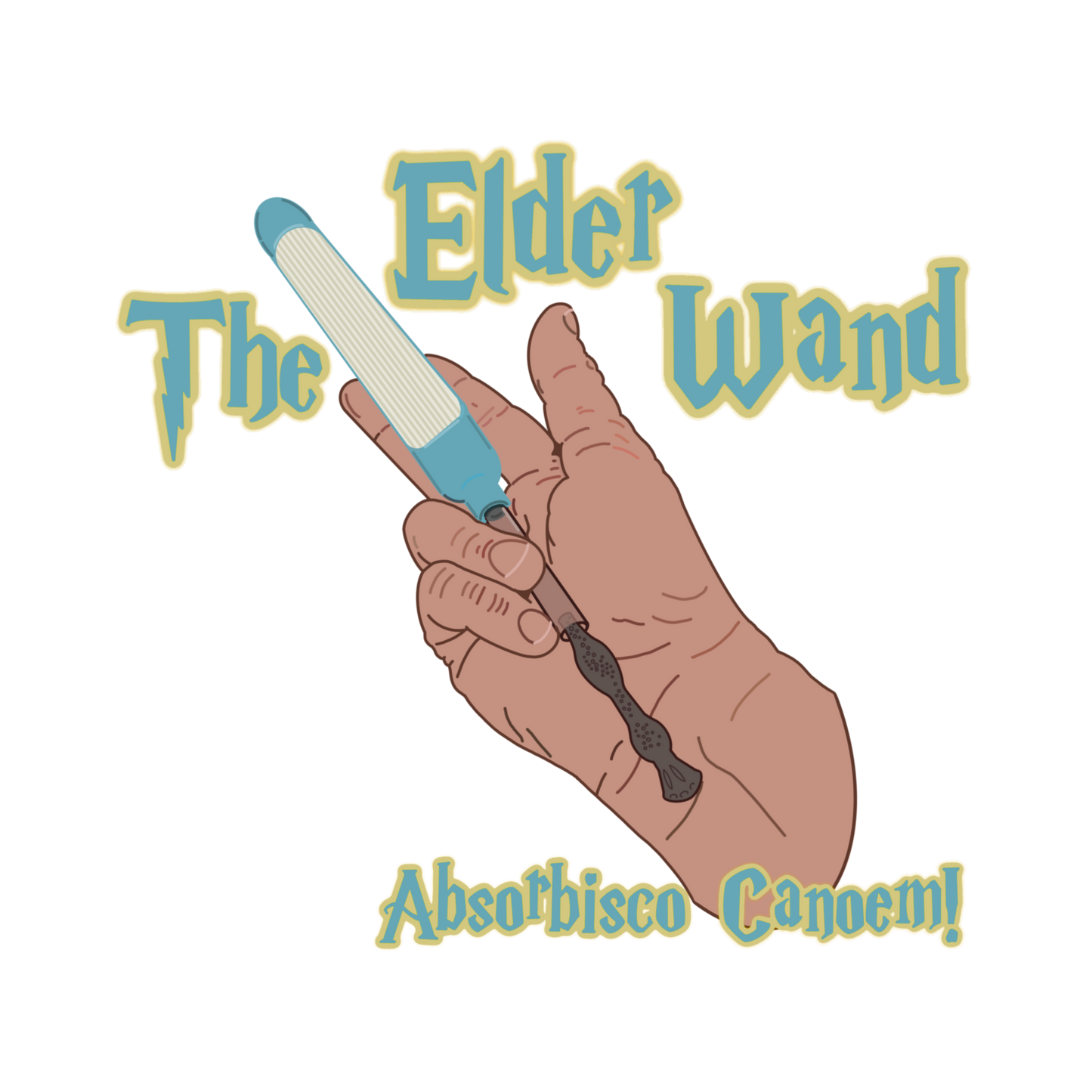 Elder Wand T-Shirt – Absorbisco Canoem! External Cath Wicking Wizardry T-Shirt