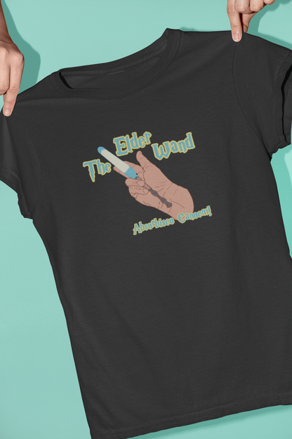 Elder Wand T-Shirt – Absorbisco Canoem! External Cath Wicking Wizardry T-Shirt