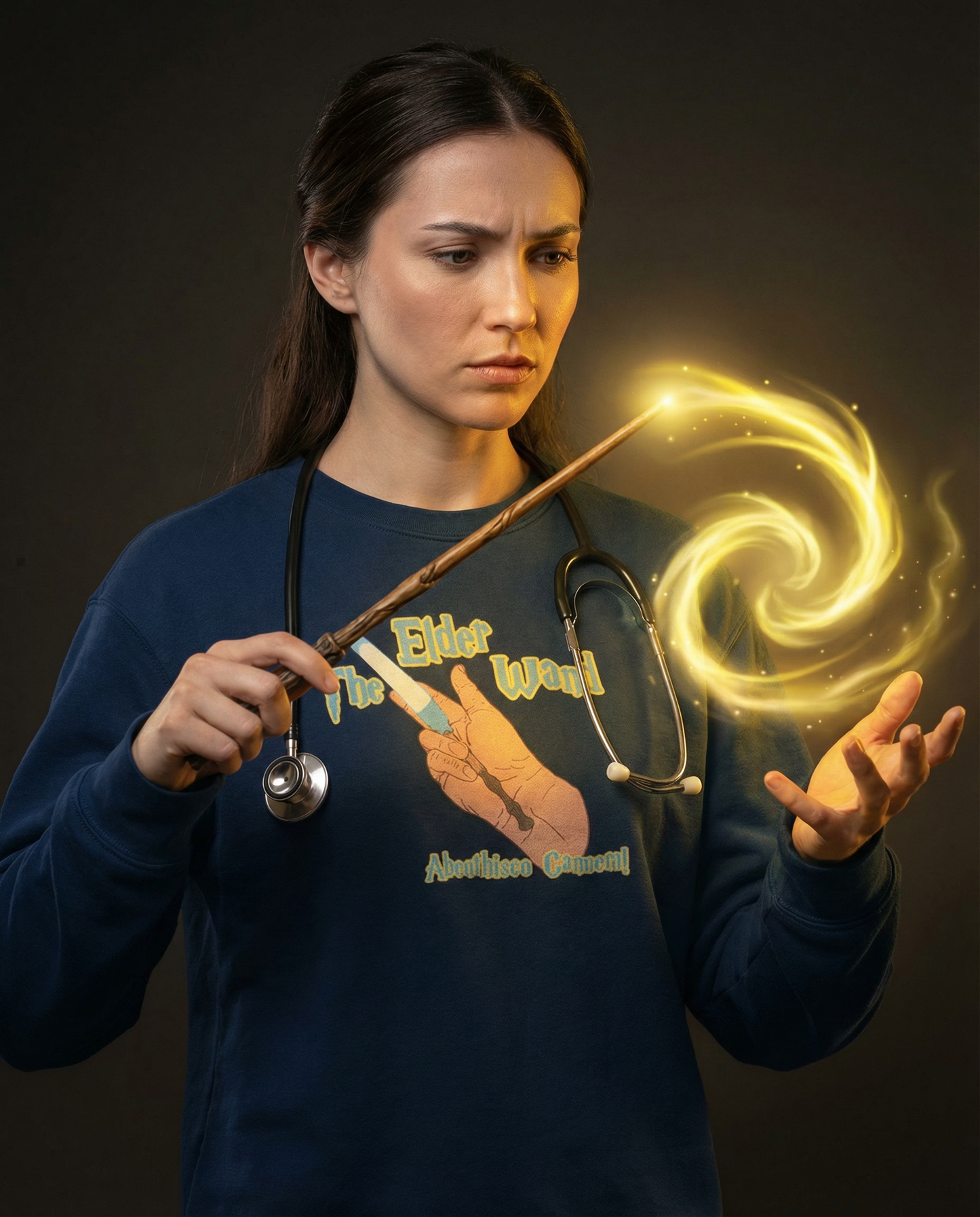 Elder Wand Sweatshirt, Absorbisco Canoem, Wicking-Wizardry