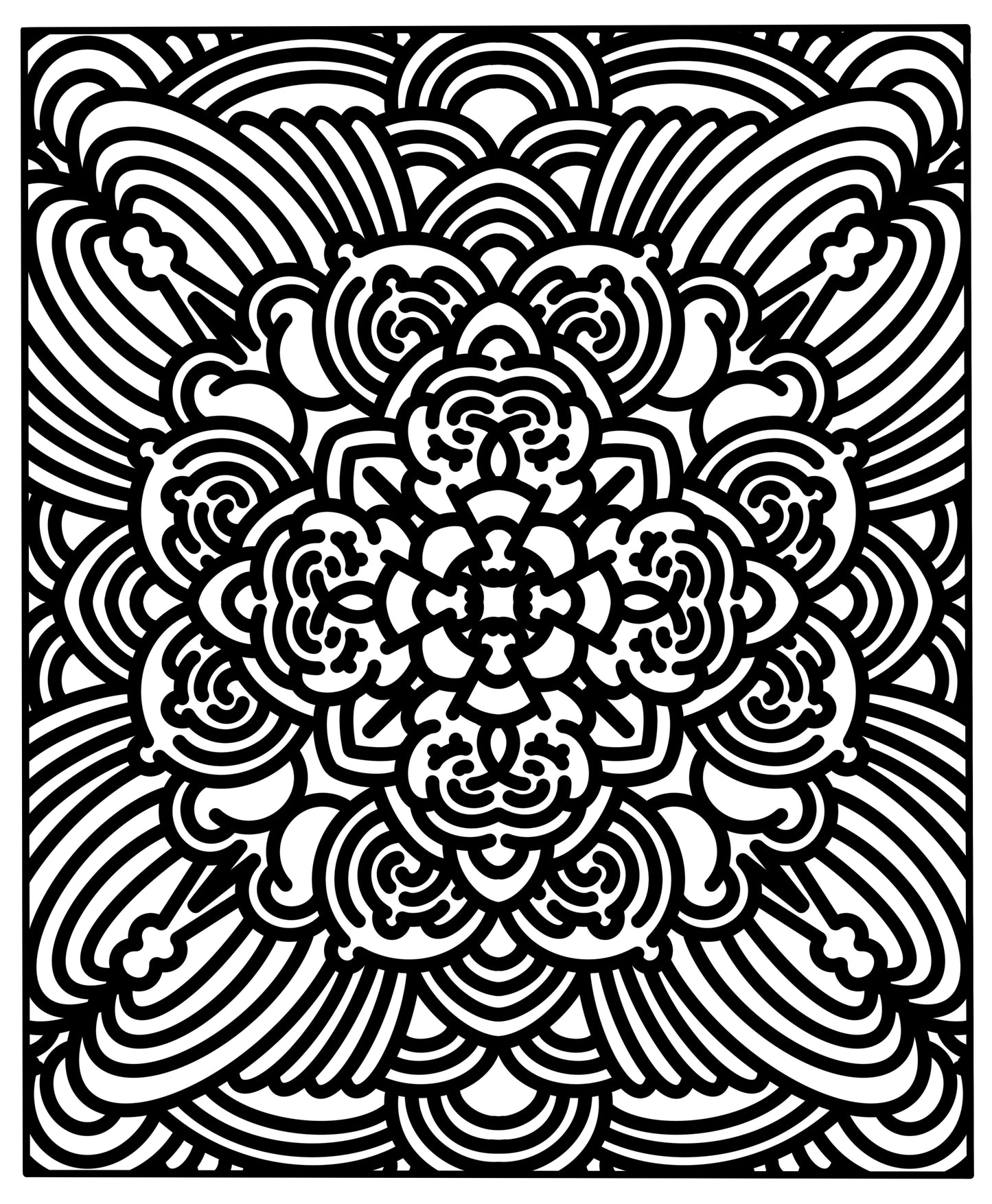Black and white intricate floral pattern