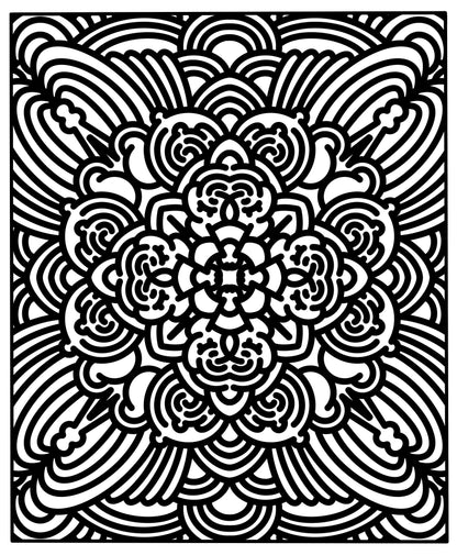 Black and white intricate floral pattern