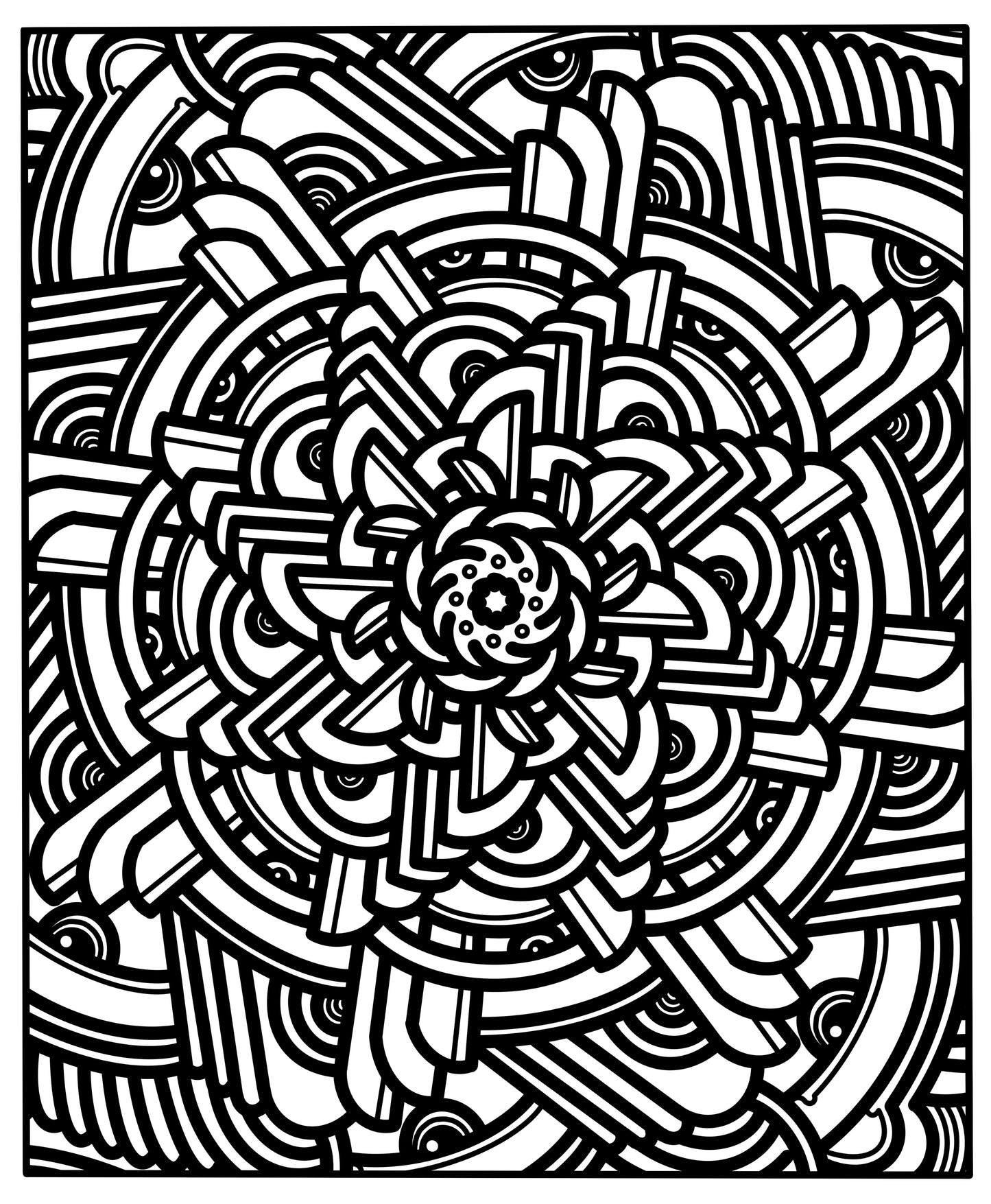 Black and white intricate geometric pattern