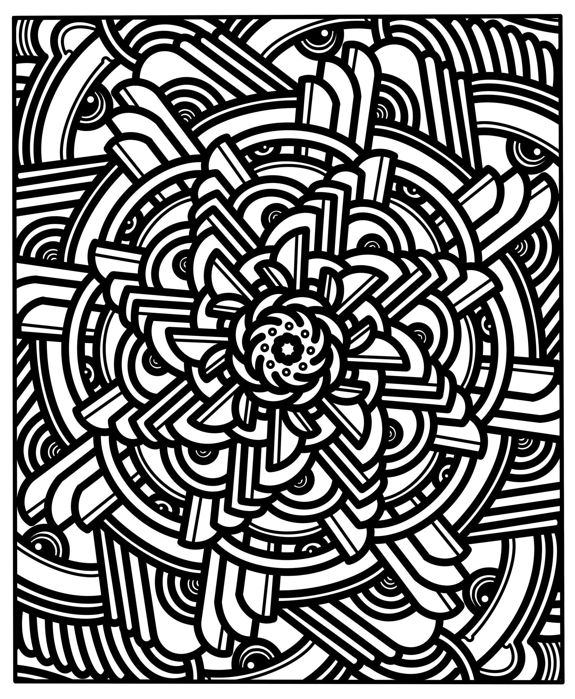 Black and white intricate geometric pattern