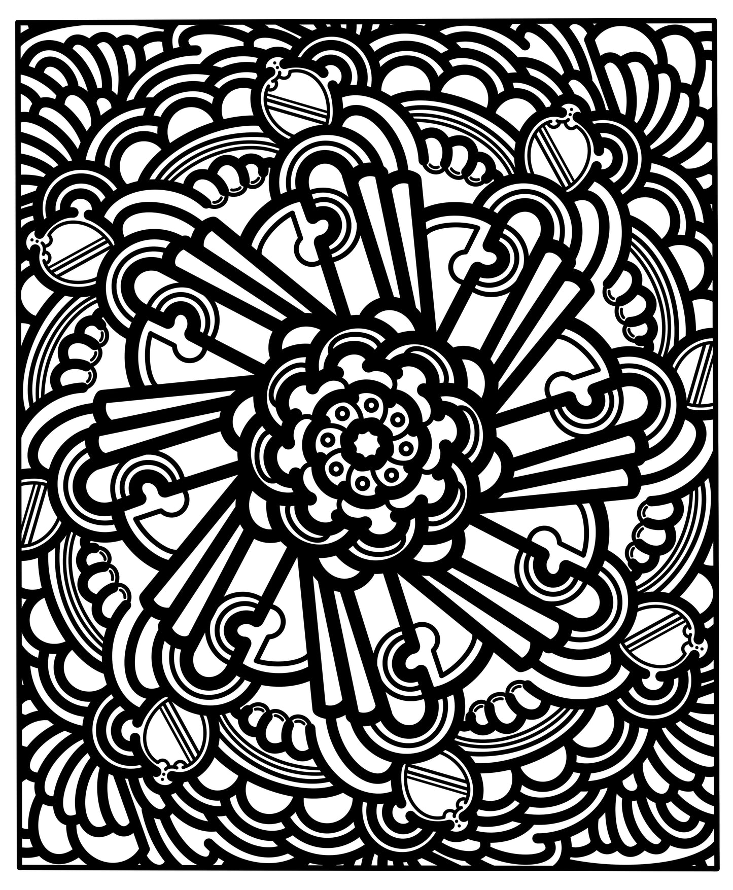 Black and white intricate mandala design