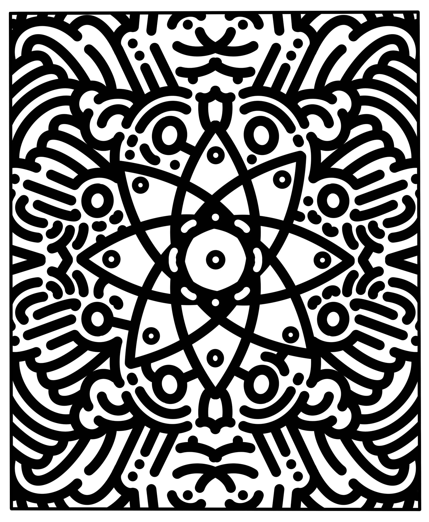 Black and white intricate geometric pattern