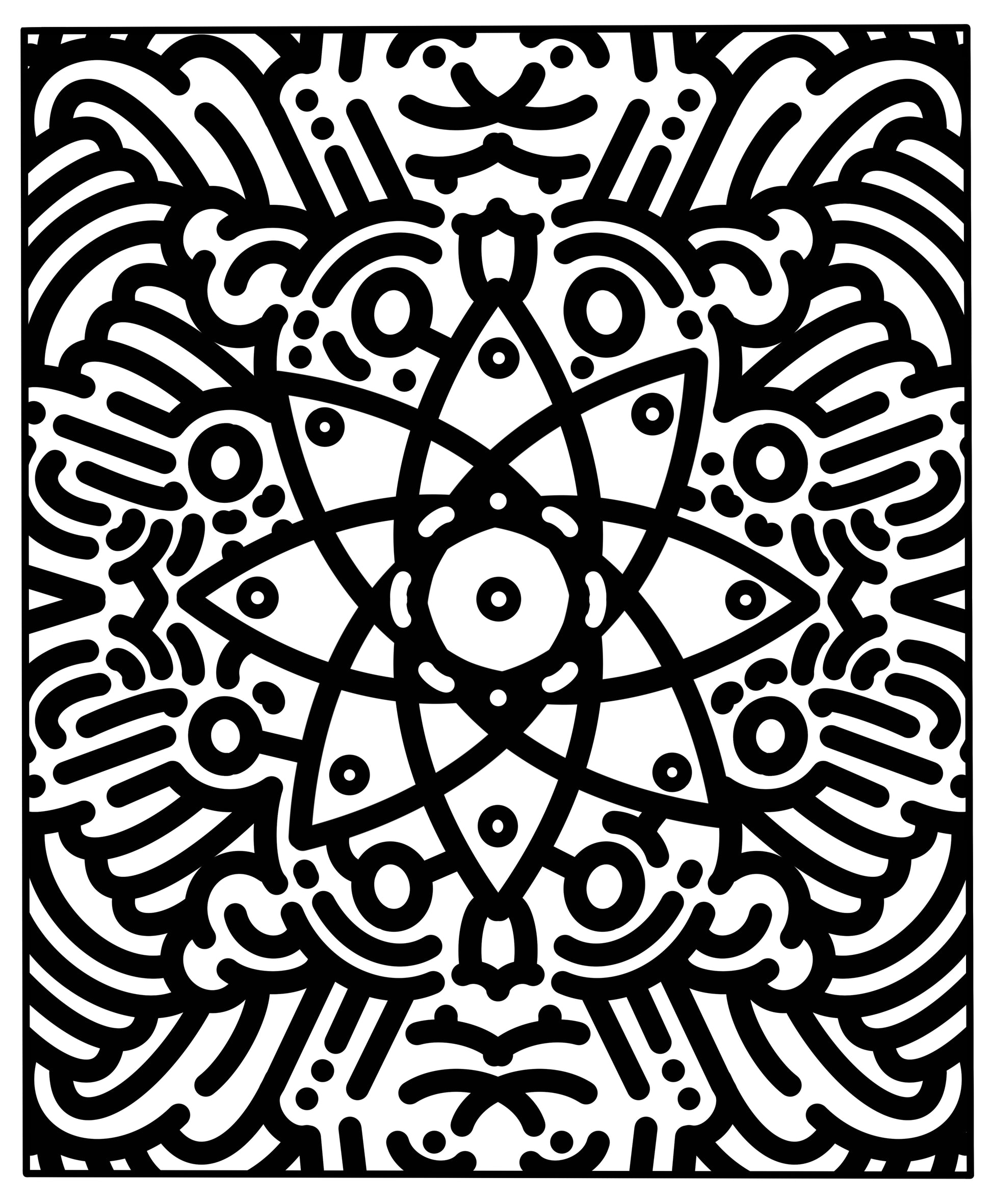 Black and white intricate geometric pattern