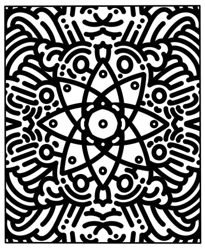 Black and white intricate geometric pattern