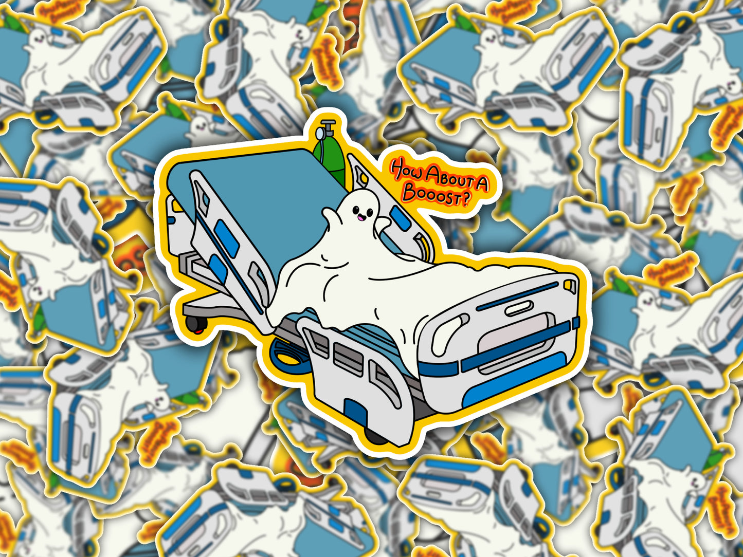 How About a Booost? - Halloween Nursing Ghost Sticker