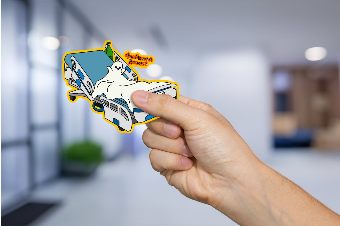 How About a Booost? - Halloween Nursing Ghost Sticker