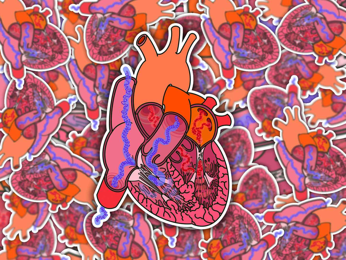 Heart Blood Flow Sticker