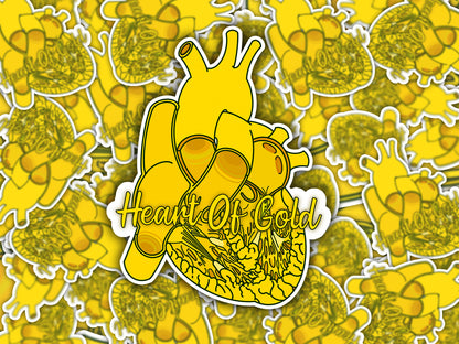 Heart Of Gold - Anatomical Heart Sticker