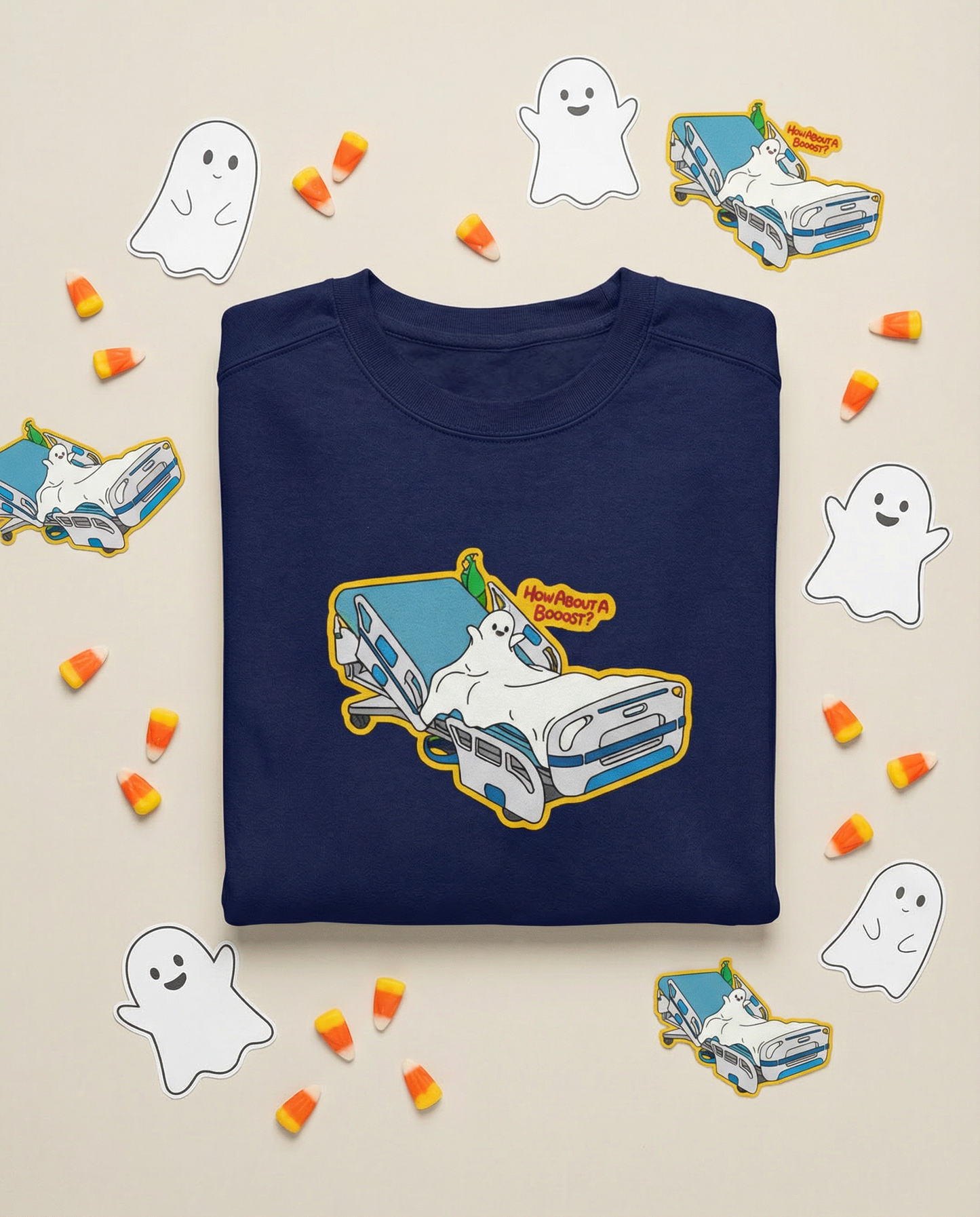 How About A Booost - Spooky Nurse Sweatshirt