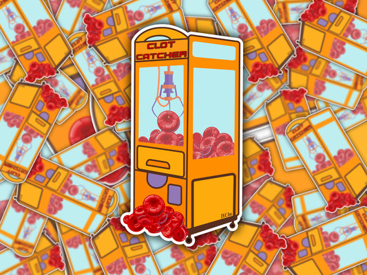 Clot Catcher Sticker, Funny IVC Filter, Critical Care Humor, Nurse Gift, Medical Decal, Cath Lab RN Gift