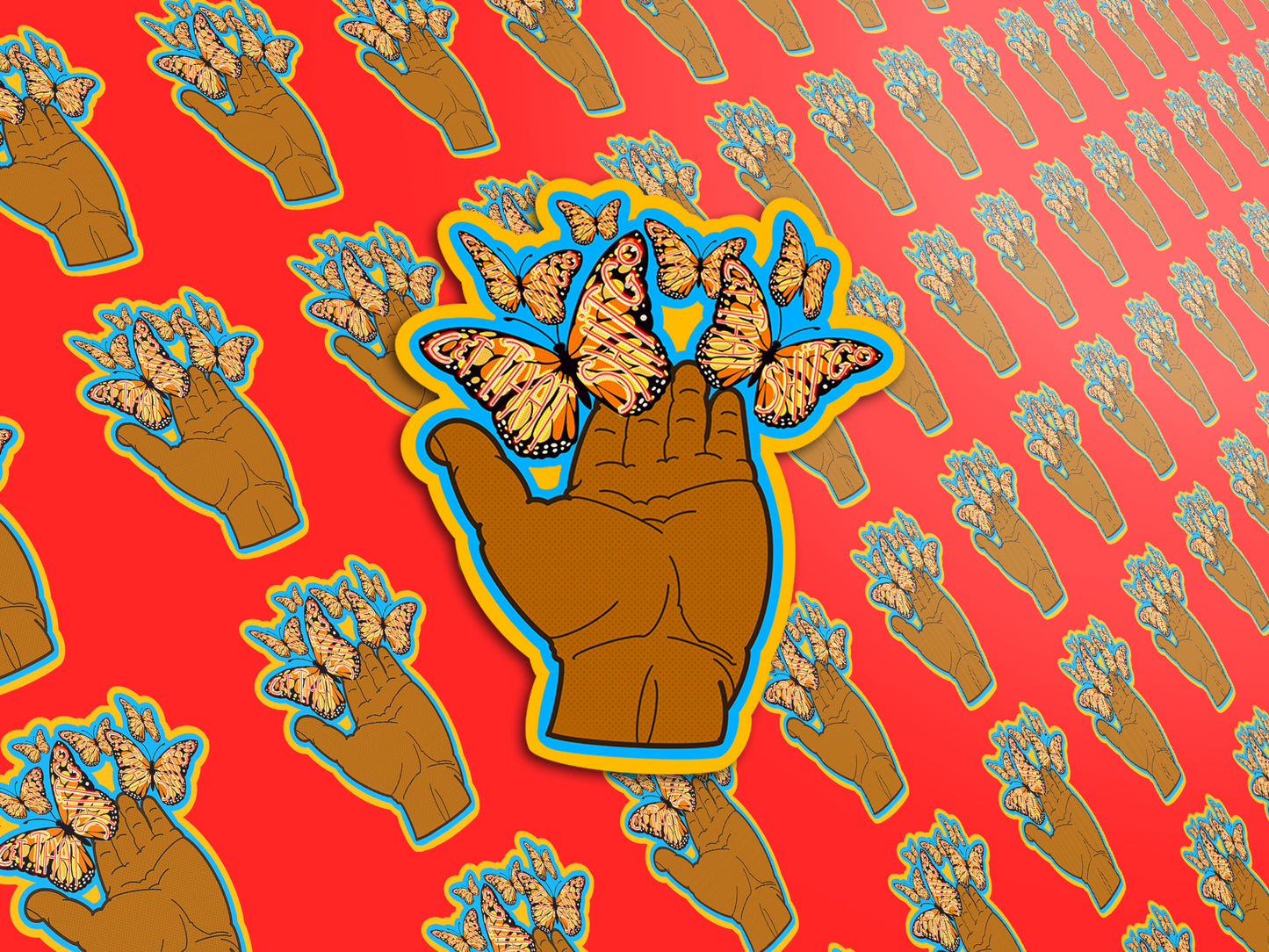 Let That Shit Go - Inspirational/Fun Butterfly Sticker