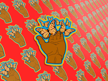 Let That Shit Go - Inspirational/Fun Butterfly Sticker