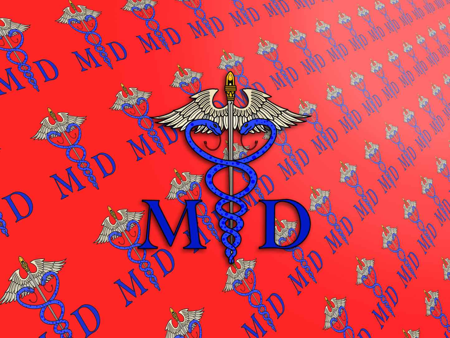 Medical Caduceus MD Sticker
