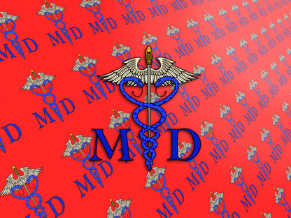 Medical Caduceus MD Sticker