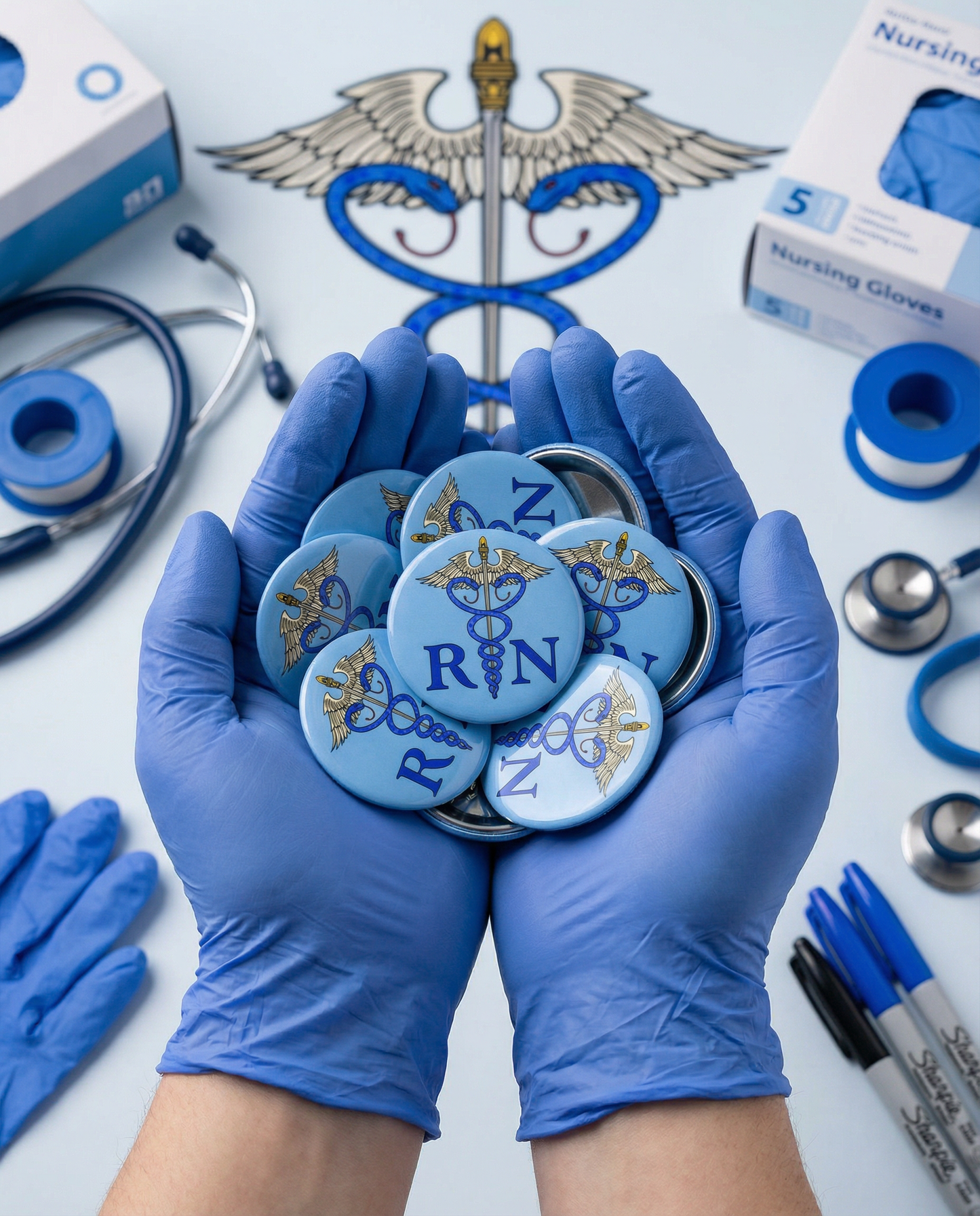RN Caduceus Button