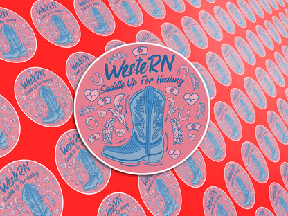 WesteRN Nurse Sticker -Saddle Up For Healing,