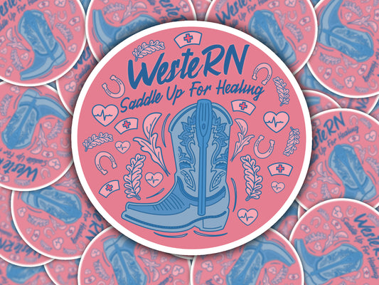 WesteRN Nurse Sticker -Saddle Up For Healing,