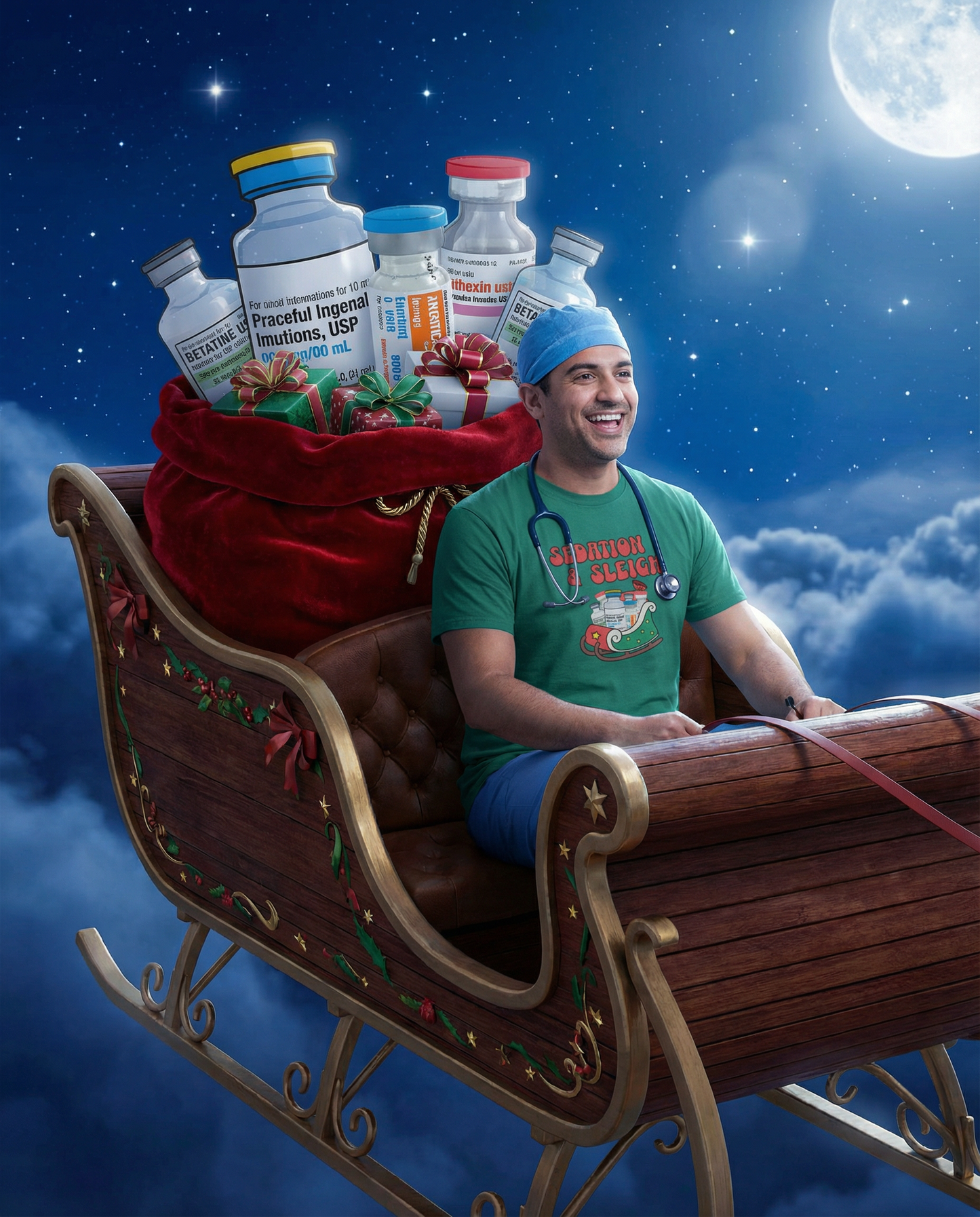 Sedation & Sleigh Christmas Shirt, ICU RN Holiday