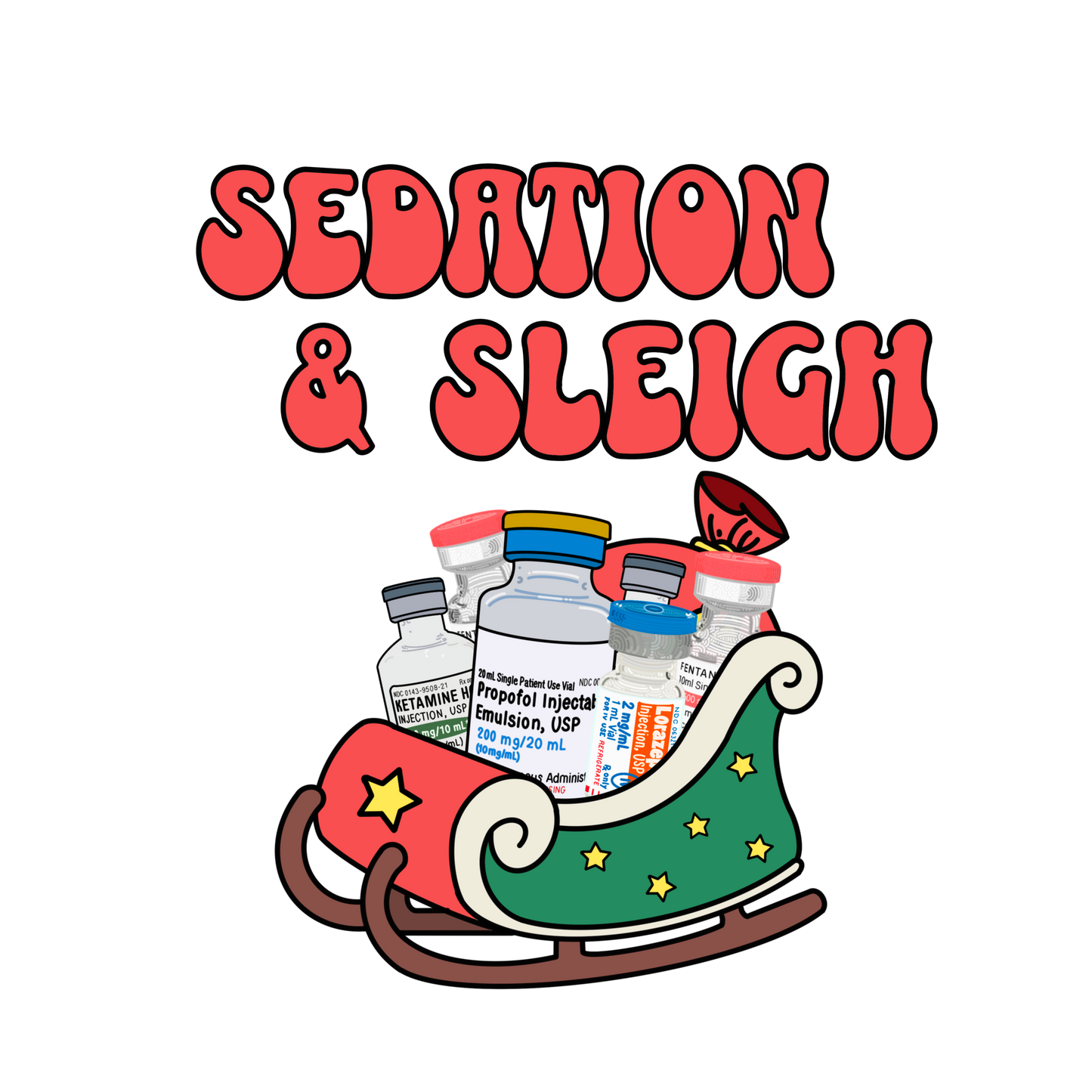Sedation & Sleigh Christmas Shirt, ICU RN Holiday