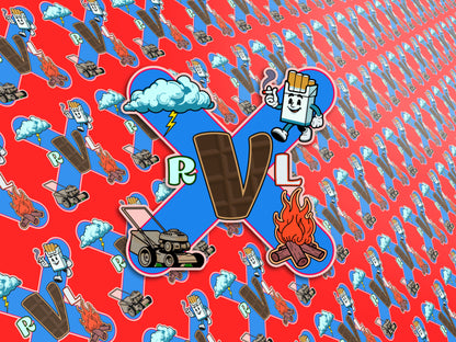 Smoke Over Fire, Clouds Over Grass, EKG Sticker