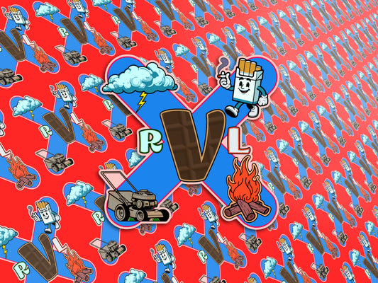 Smoke Over Fire, Clouds Over Grass, EKG Sticker