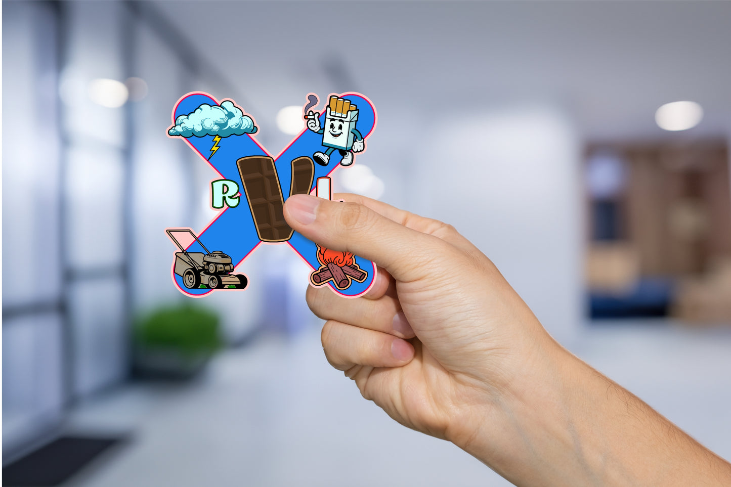 Smoke Over Fire, Clouds Over Grass, EKG Sticker