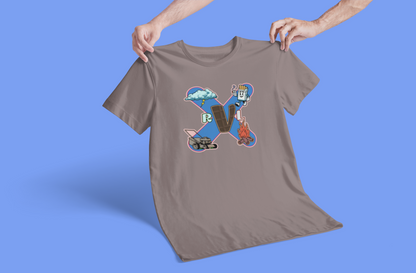 Smoke Over Fire, Clouds Over Grass EKG T-Shirt