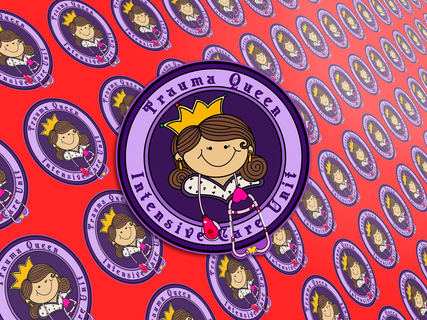 Trauma Queen TICU Nurse Sticker