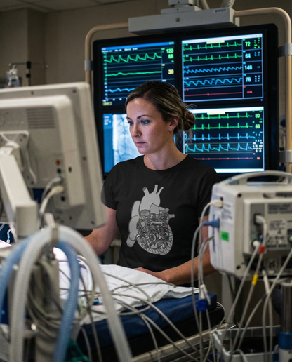 Valves and Ventricles - Heart Anatomy/Car Engine Mash Up T-Shirt