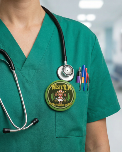 WesteRN Button, On the Frontier of Care, A Western Nurse Button