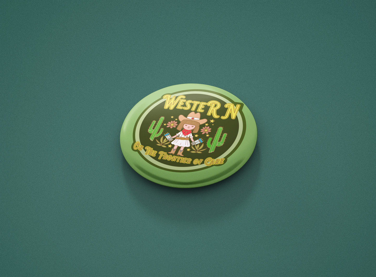 WesteRN Button, On the Frontier of Care, A Western Nurse Button